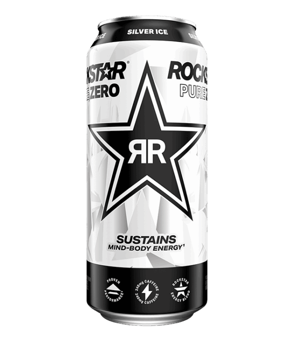 ROCKSTAR ENERGY PURE ZERO SILVER ICE 473ml